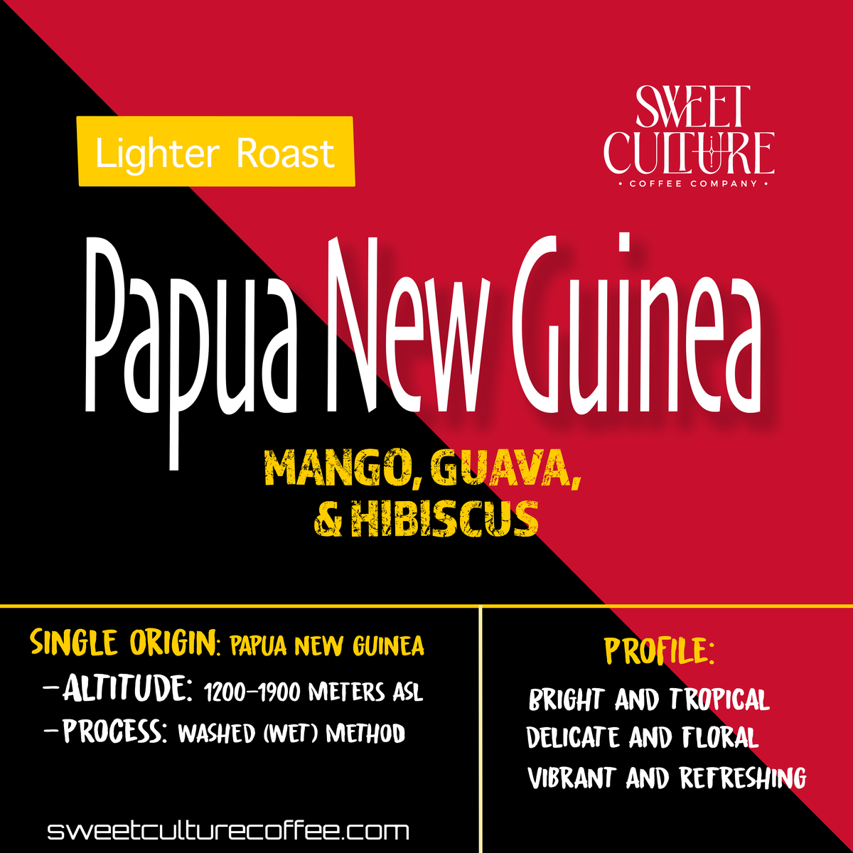 SweetCulture Papua New Guinea coffee label